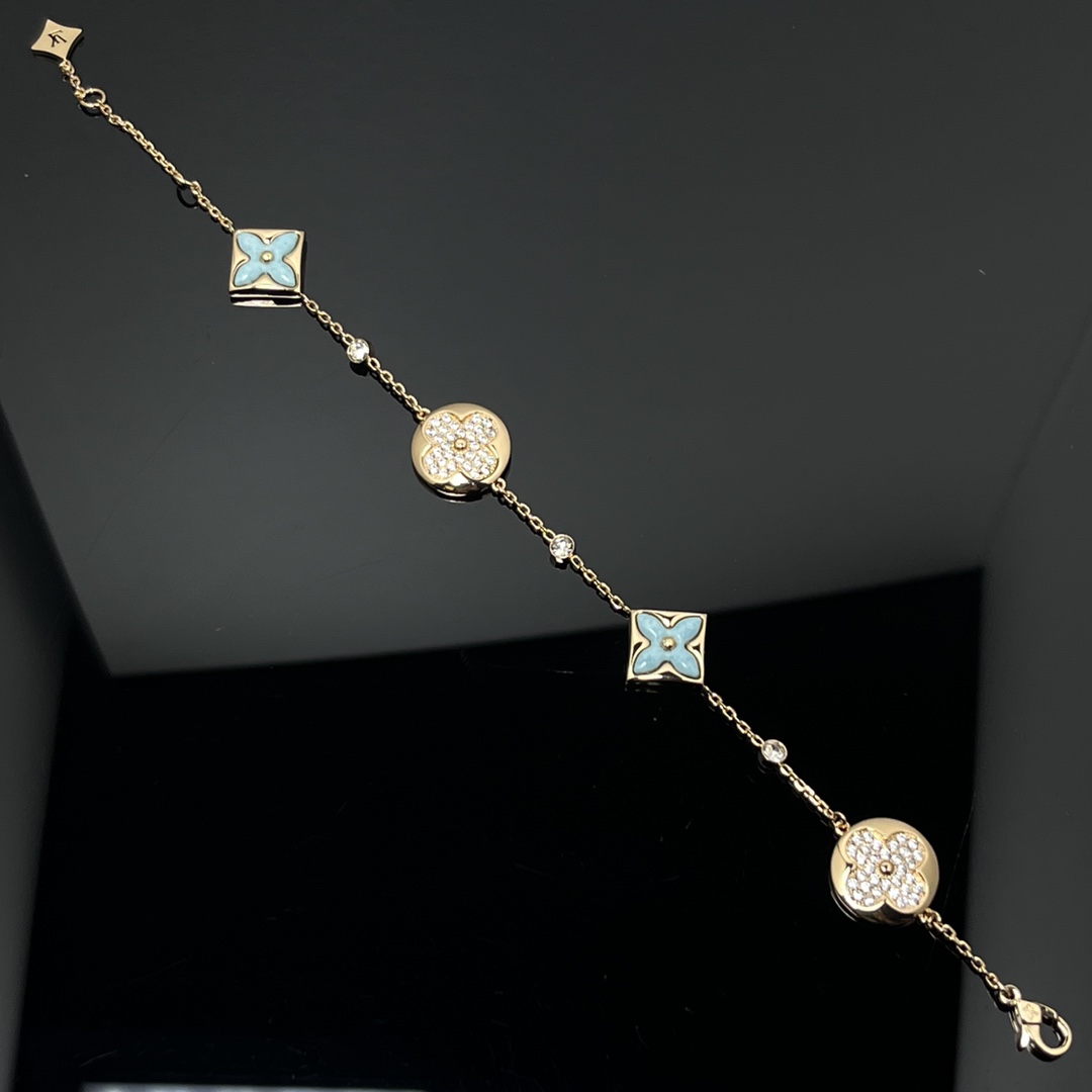 Louis Vuitton Diamond Sun Blue Amazonite Star Bracelet - Original Replica Club
