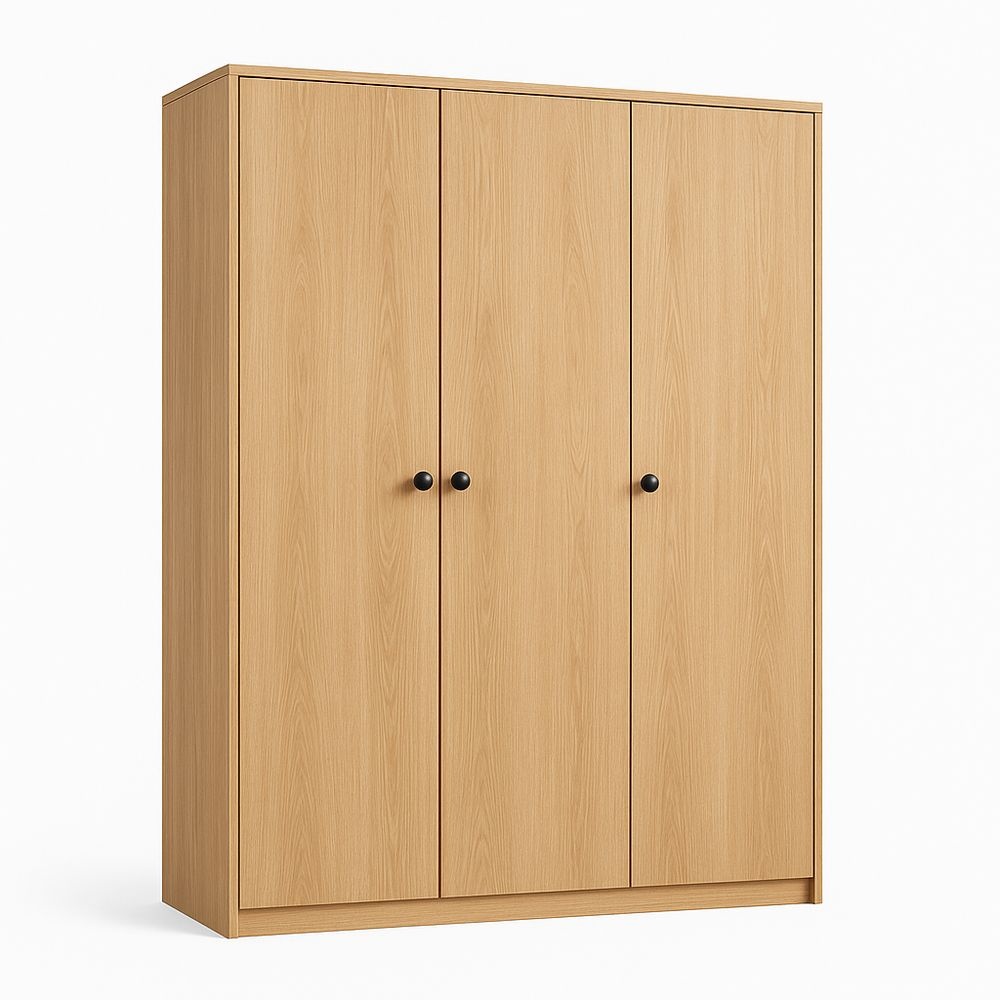 Armario Ropero 3 Puertas 200x150x60 cm Dormitorio Madera Natural