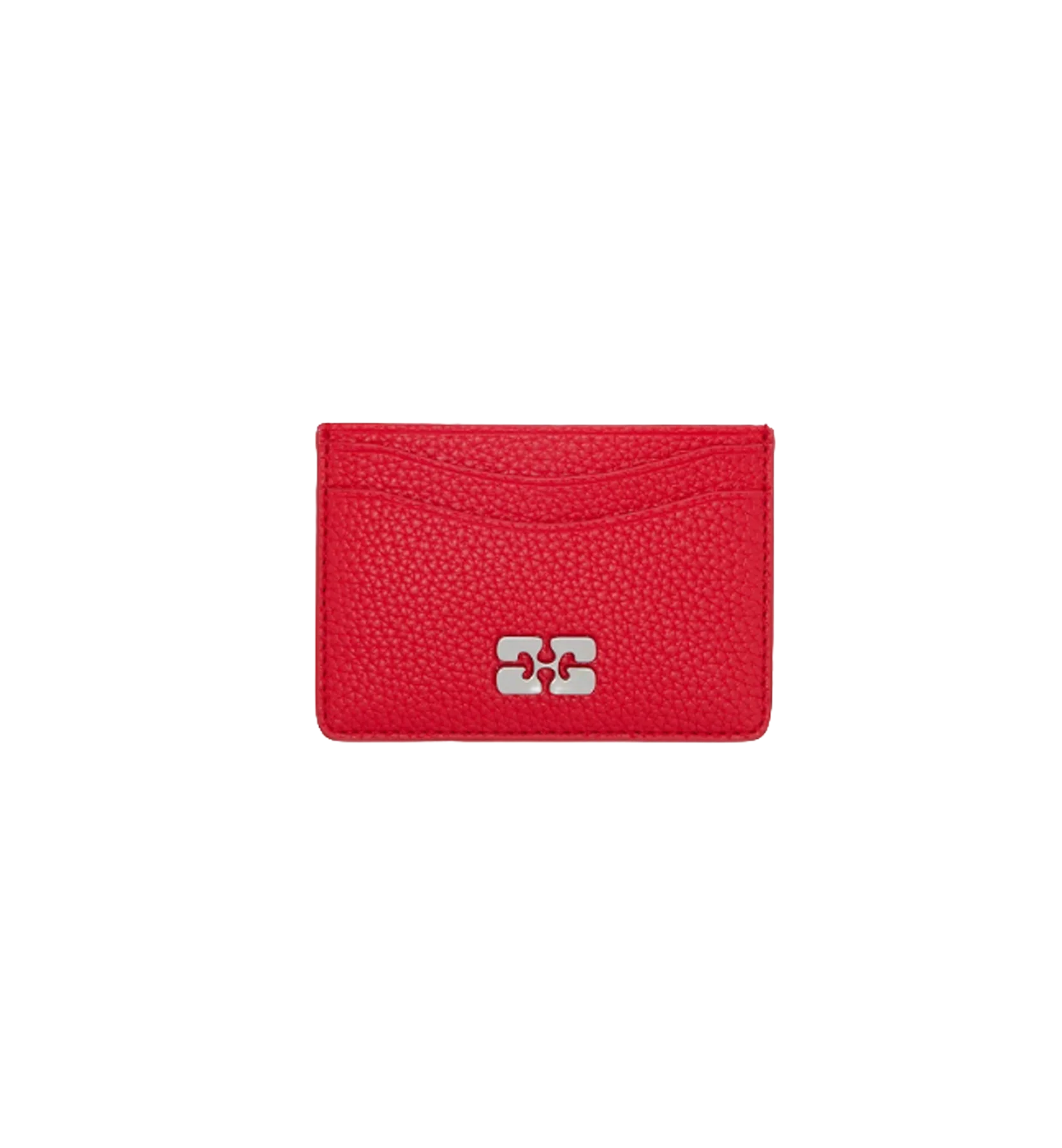 GANNI Red Bou Card Holder Grained