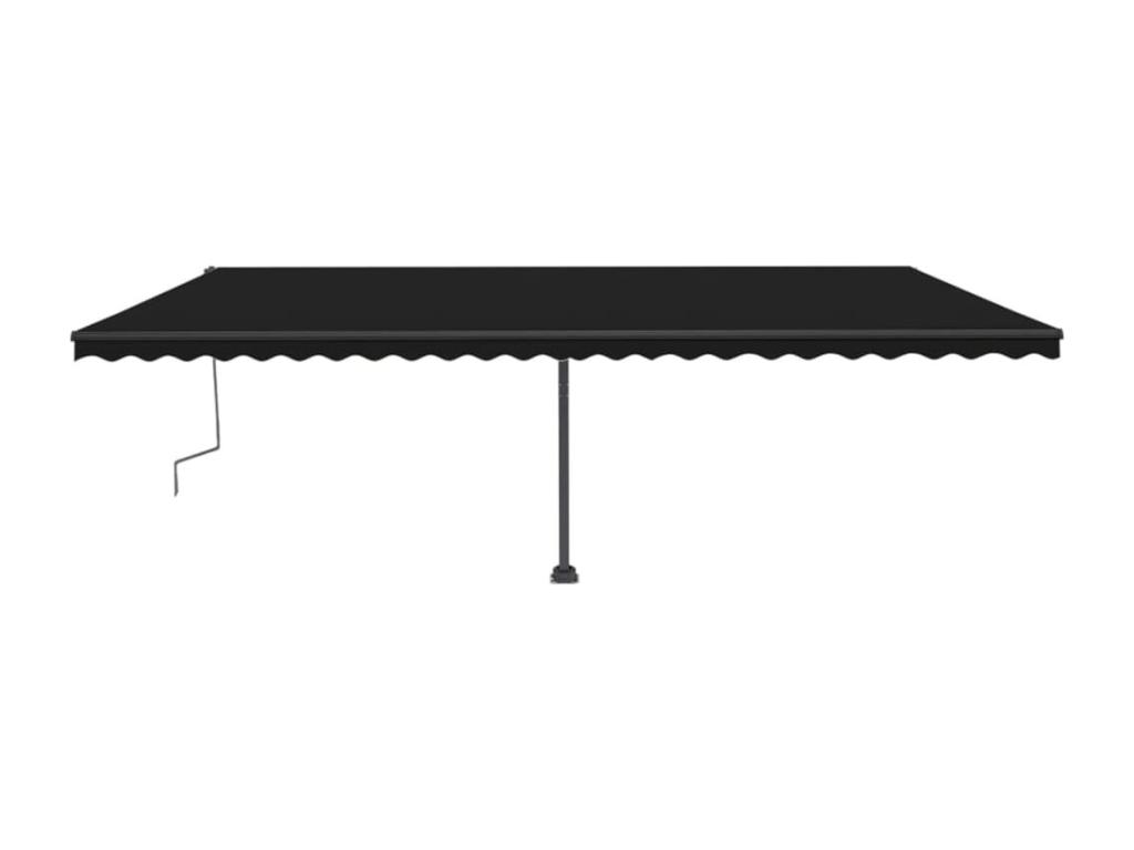 Toldo retráctil manual con luz LED gris antracita 600x300 cm