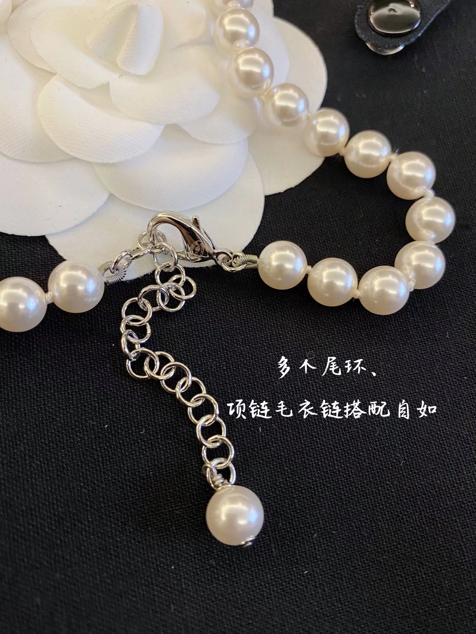 Chanel Hollow Big Double C Pendant Pearl Necklace - Original Replica Club