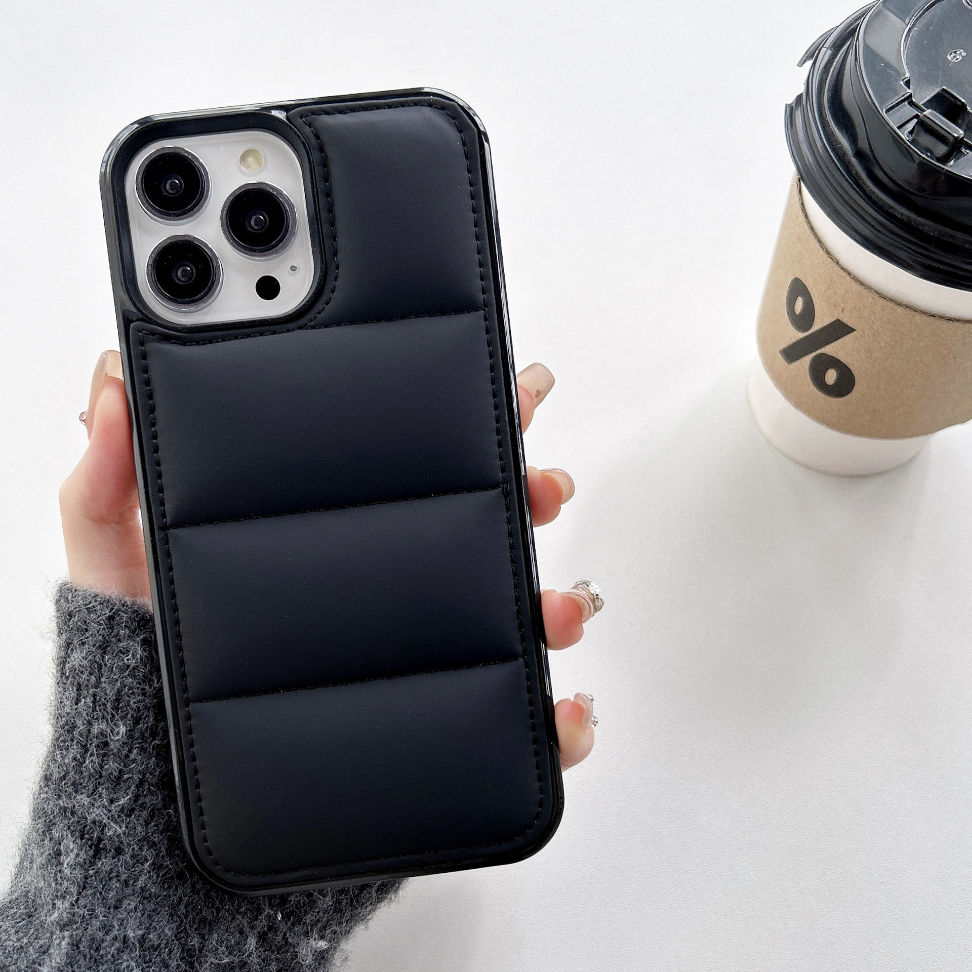 Puffer Jacket Leather Phone Case ✝️