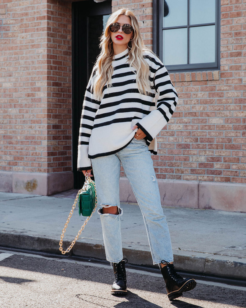 Don't Mind Me Striped Knit Sweater - Se7enfashion