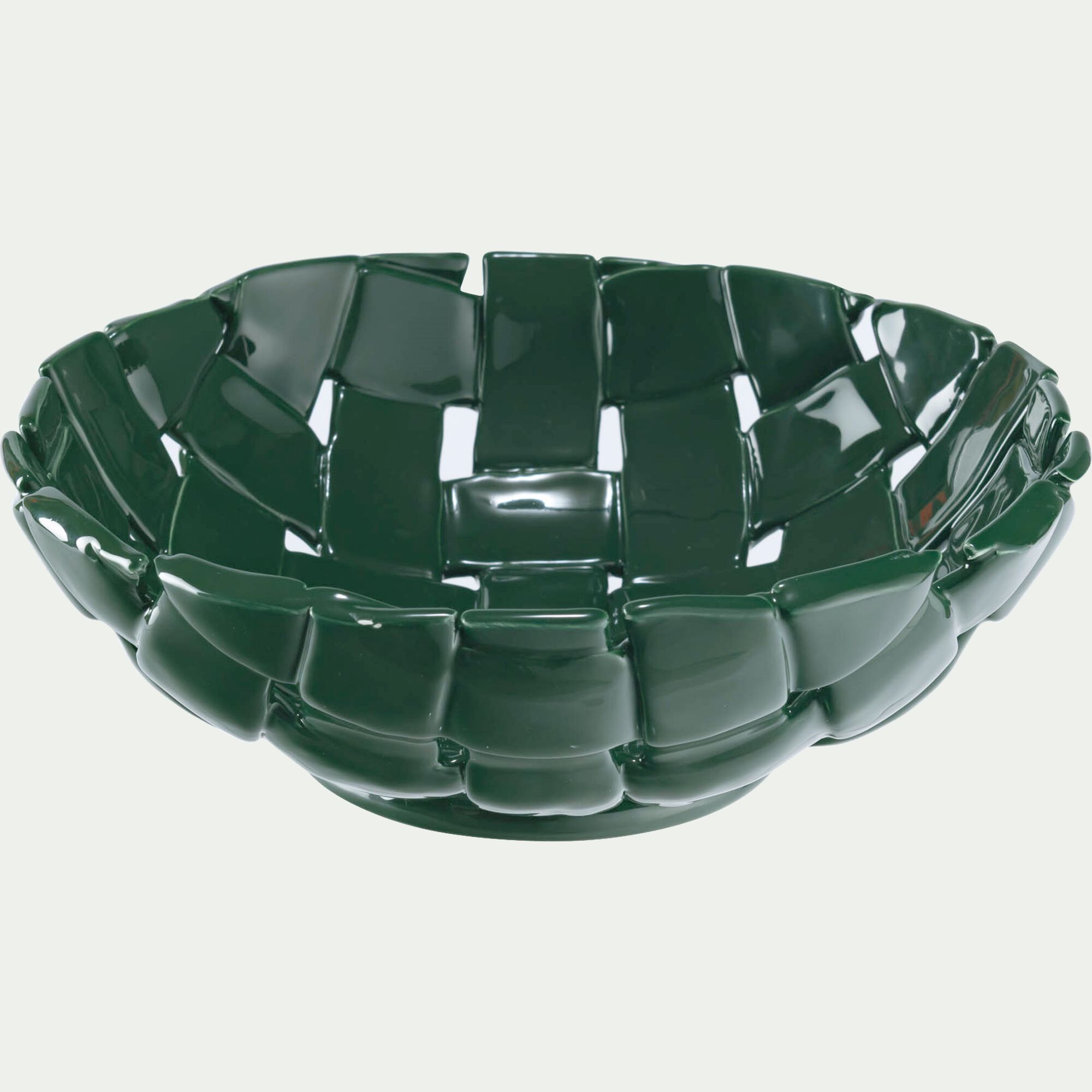 CAVOUR - Coupe décorative en grès 23,7x24,5cm - vert