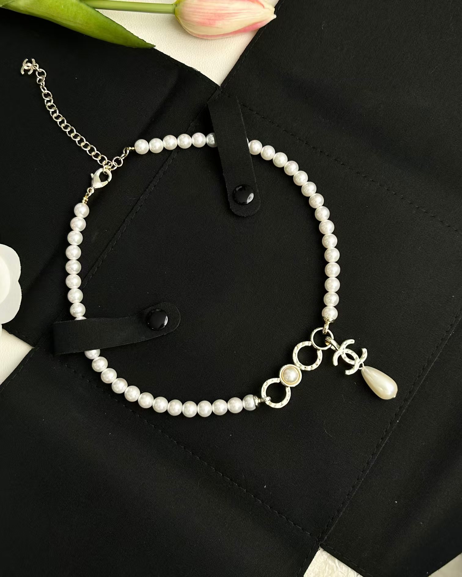 Chanel Teardrop Pearl Pendant Pearl Necklace - Original Replica Club
