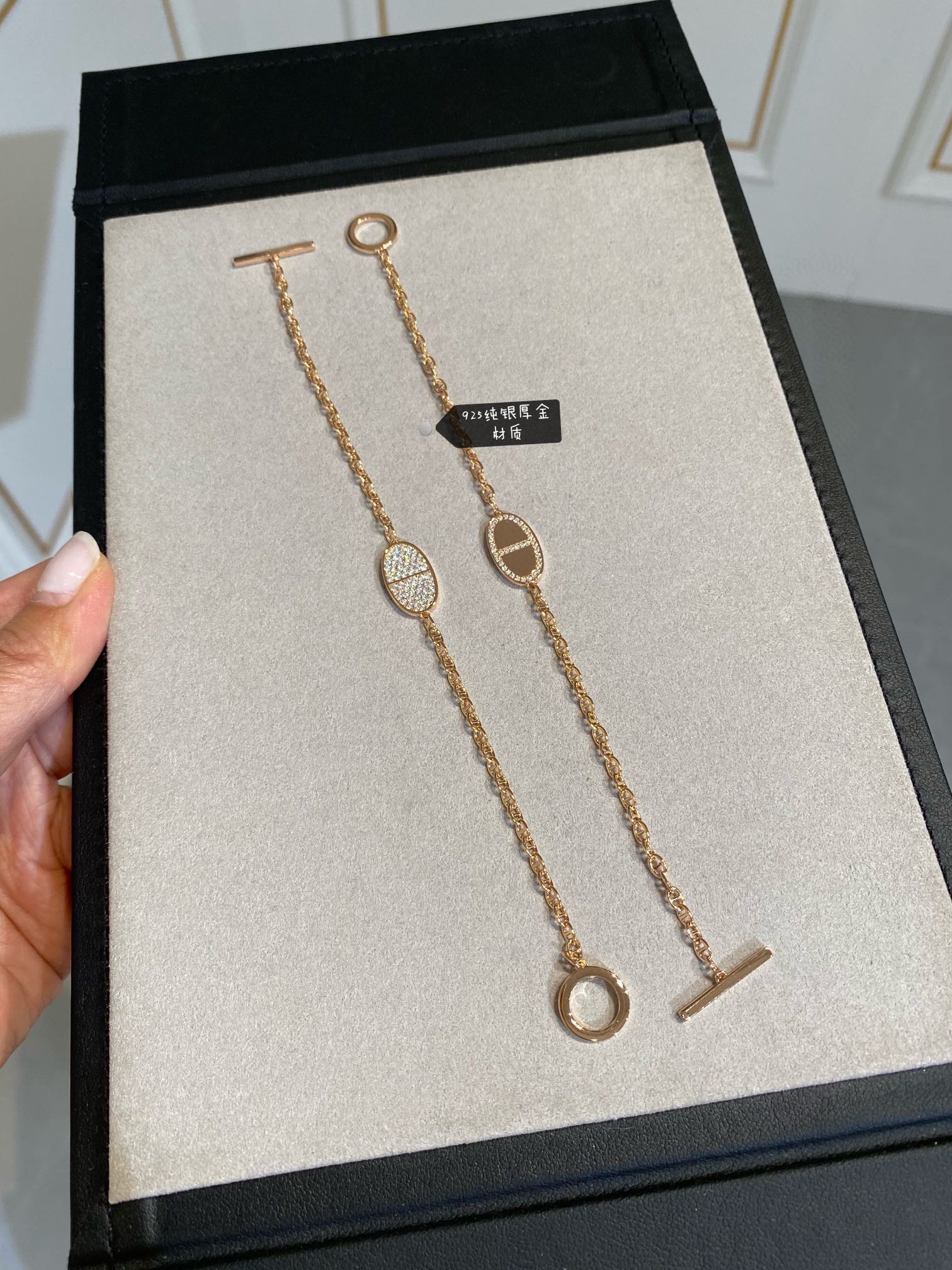 Hermes New Diamond Paved Pig Nose Bracelet - Original Replica Club