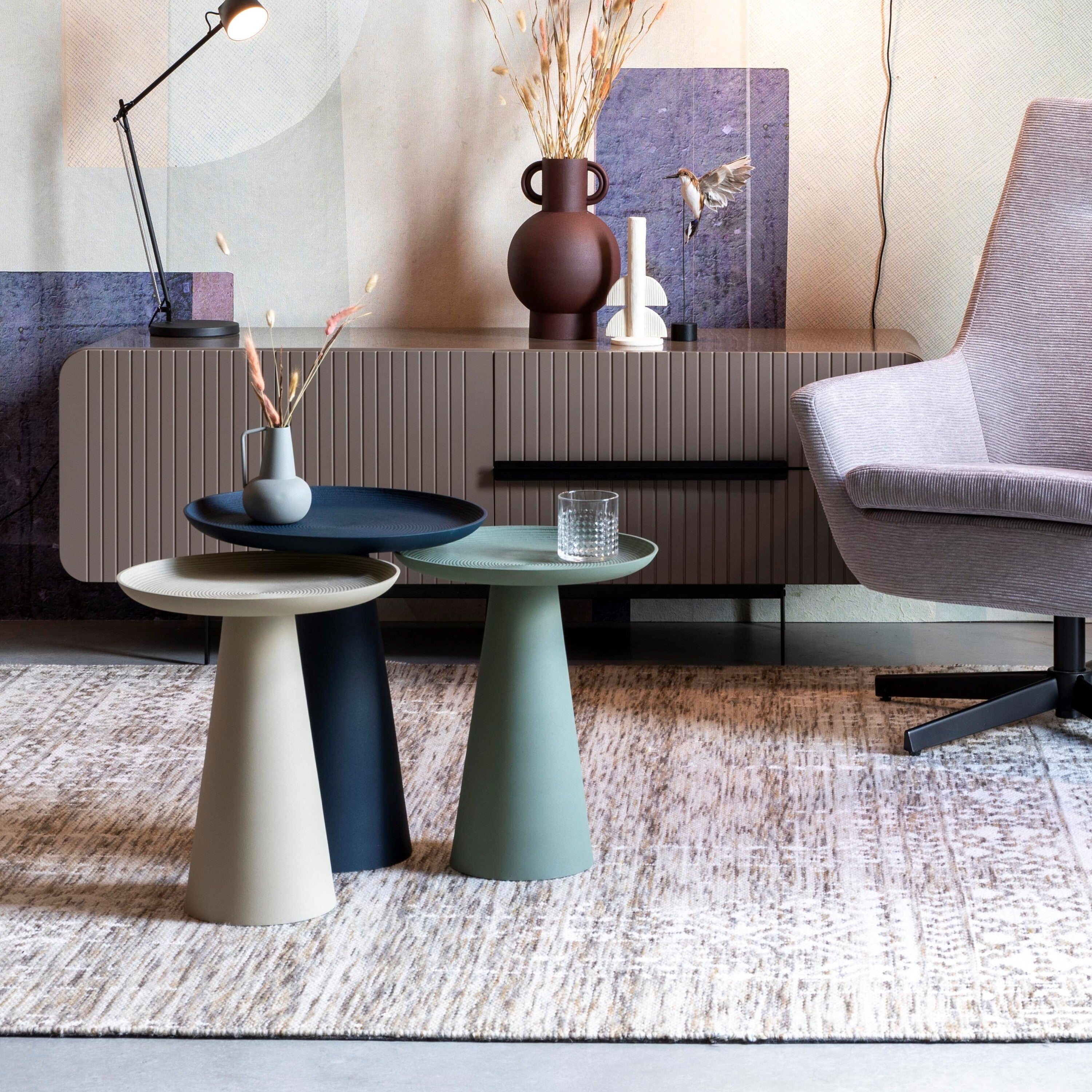 by fonQ basic Tira Bijzettafel - Roze - Ø 39,5 cm