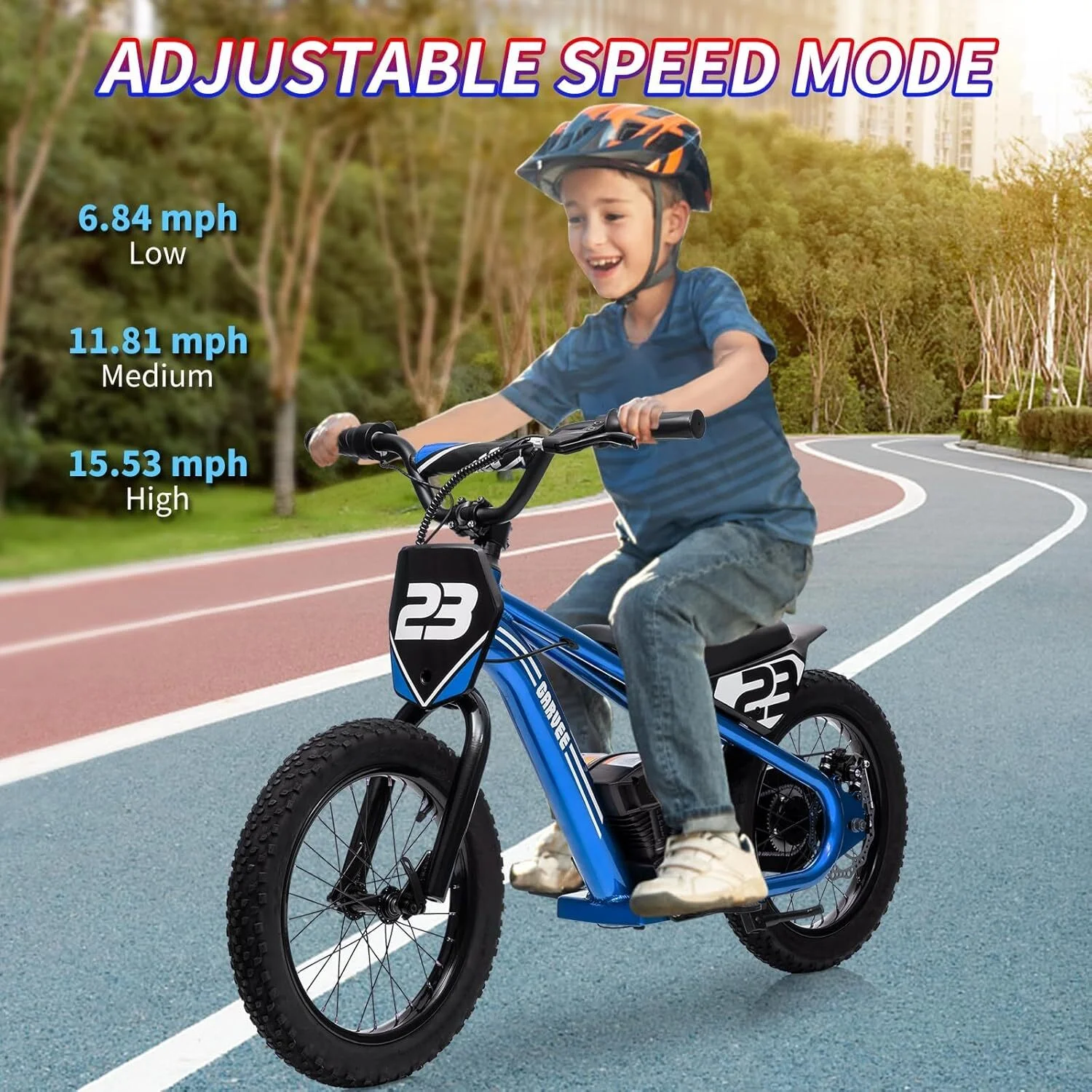 Aoile Electric Dirt Bike for Kids, 24V 5.2Ah Electric Motorcycle with 16" Tires, Electric Balance Bike w/Adjustable Speeds & Detachable Battery, Black - Image 10