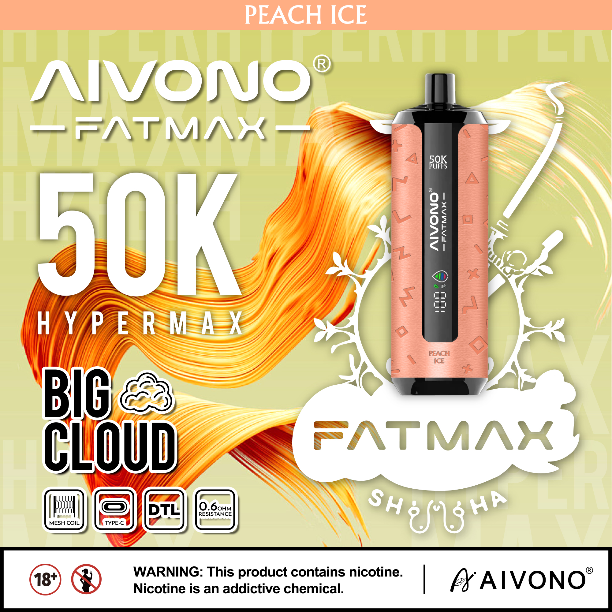 AIVONO AIM FATMAX 50000 Puffs Disposable Shisha Vape