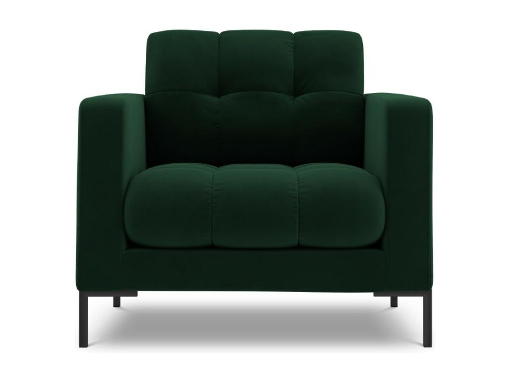 Sillón Nestleano de terciopelo verde botella - 87x92x75cm