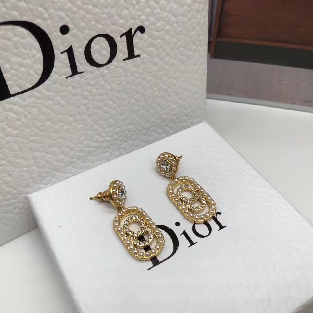 Dior Vintage Rectangle CD Earrings - Original Replica Club