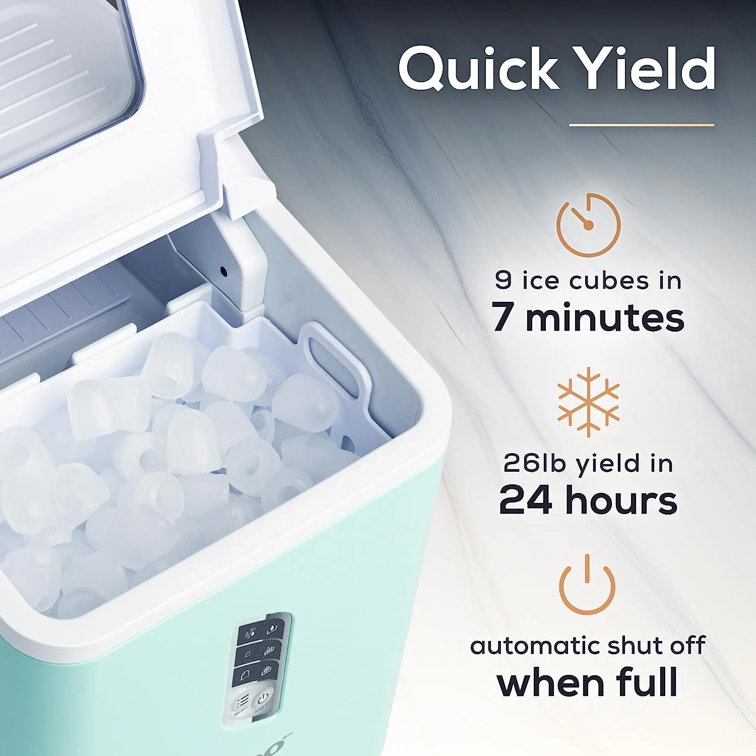 Igloo Automatic Ice Machine Self Cleaning Countertop Ice Maker for Water Bottle & Drinks, Aqua - Image 4