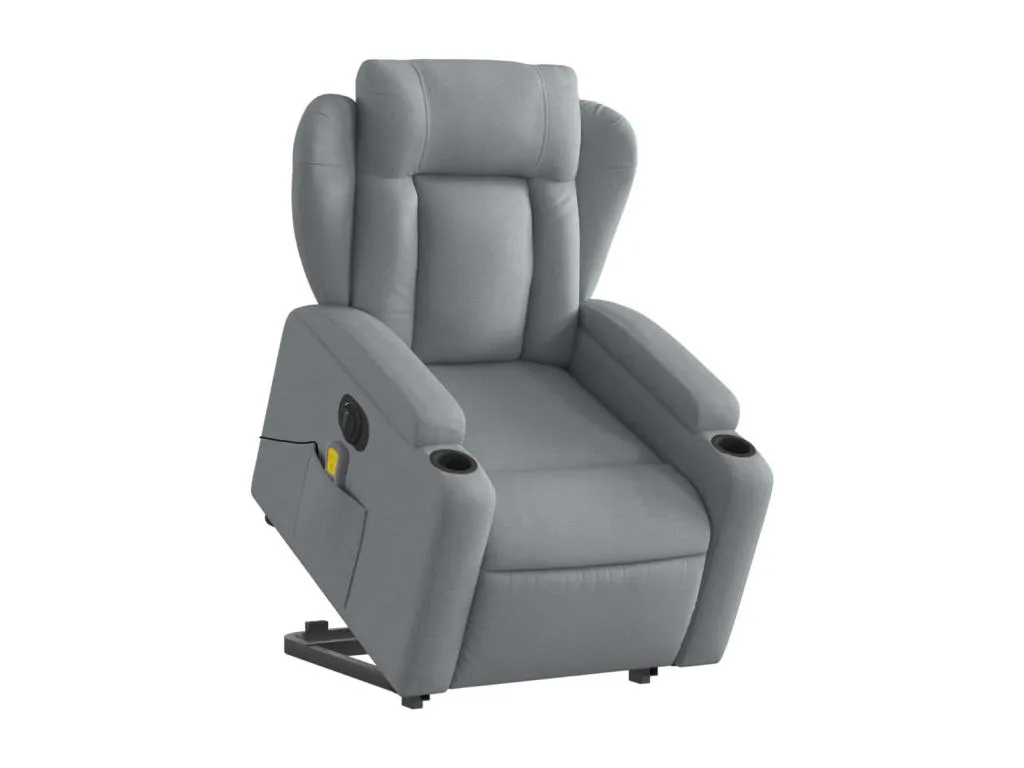 Sillón de masaje eléctrico reclinable elevable tela gris claro