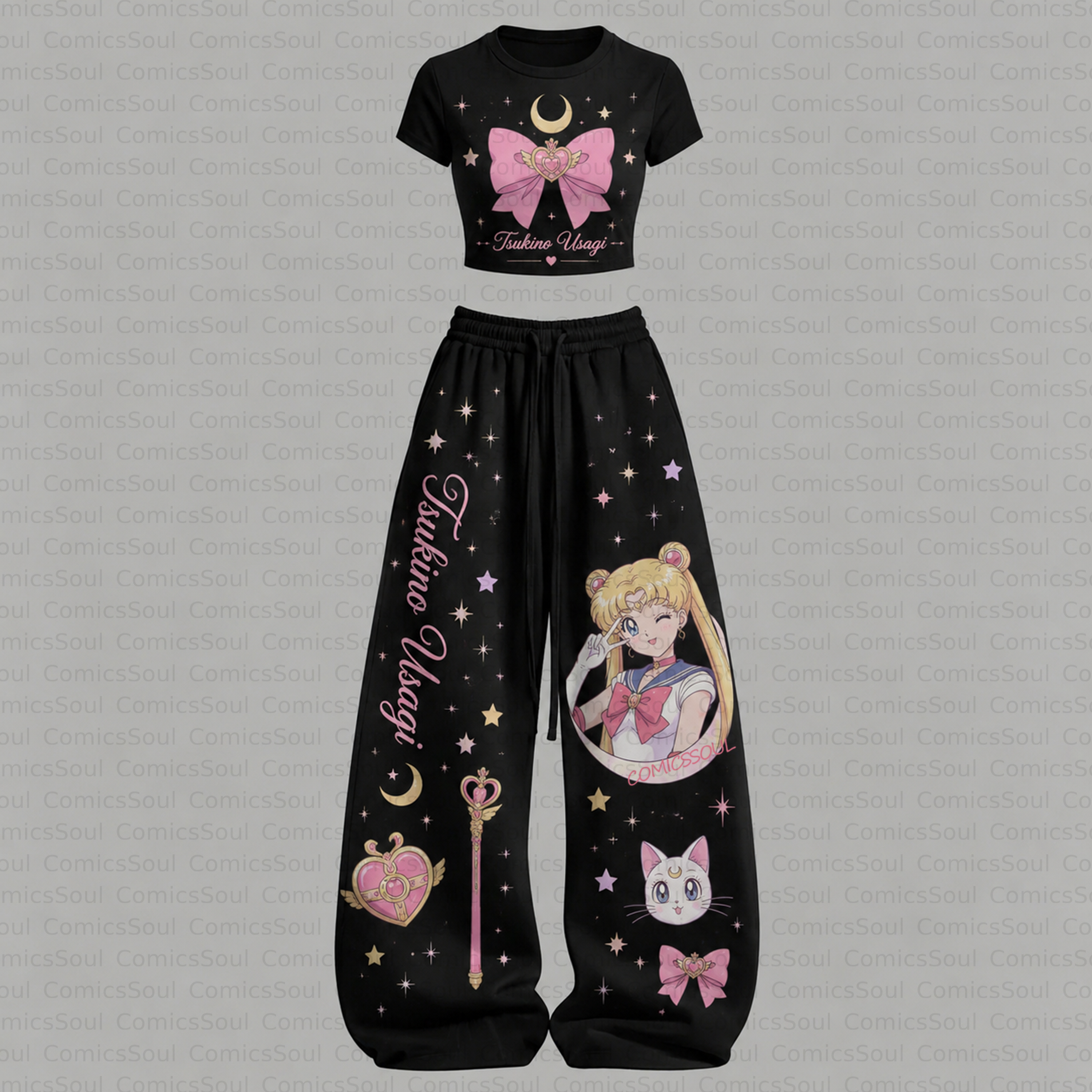Sailor Moon Top & Elasticated Trousers Two-Piece Set