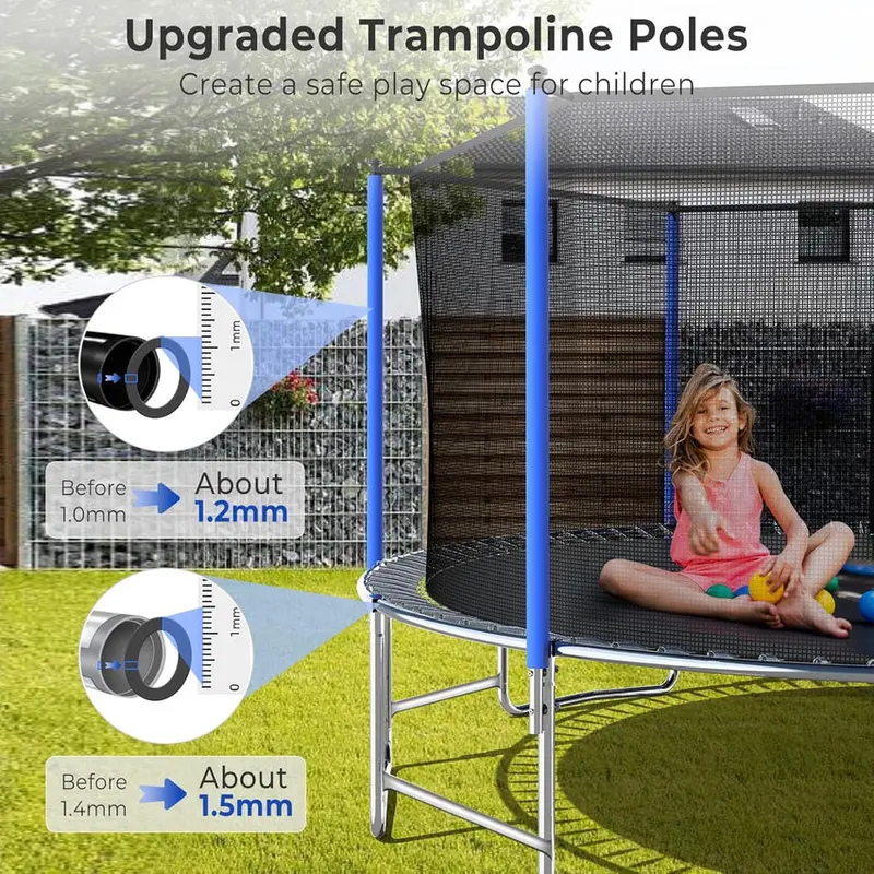 Trampoline With Enclosure Net And Adjustable Basketball Hoop - 8ft, 10ft, 12ft, 14ft, 15ft, 16ft - Image 73 Trampoline With Enclosure Net And Adjustable Basketball Hoop - 8ft, 10ft, 12ft, 14ft, 15ft, 16ft - Image 73