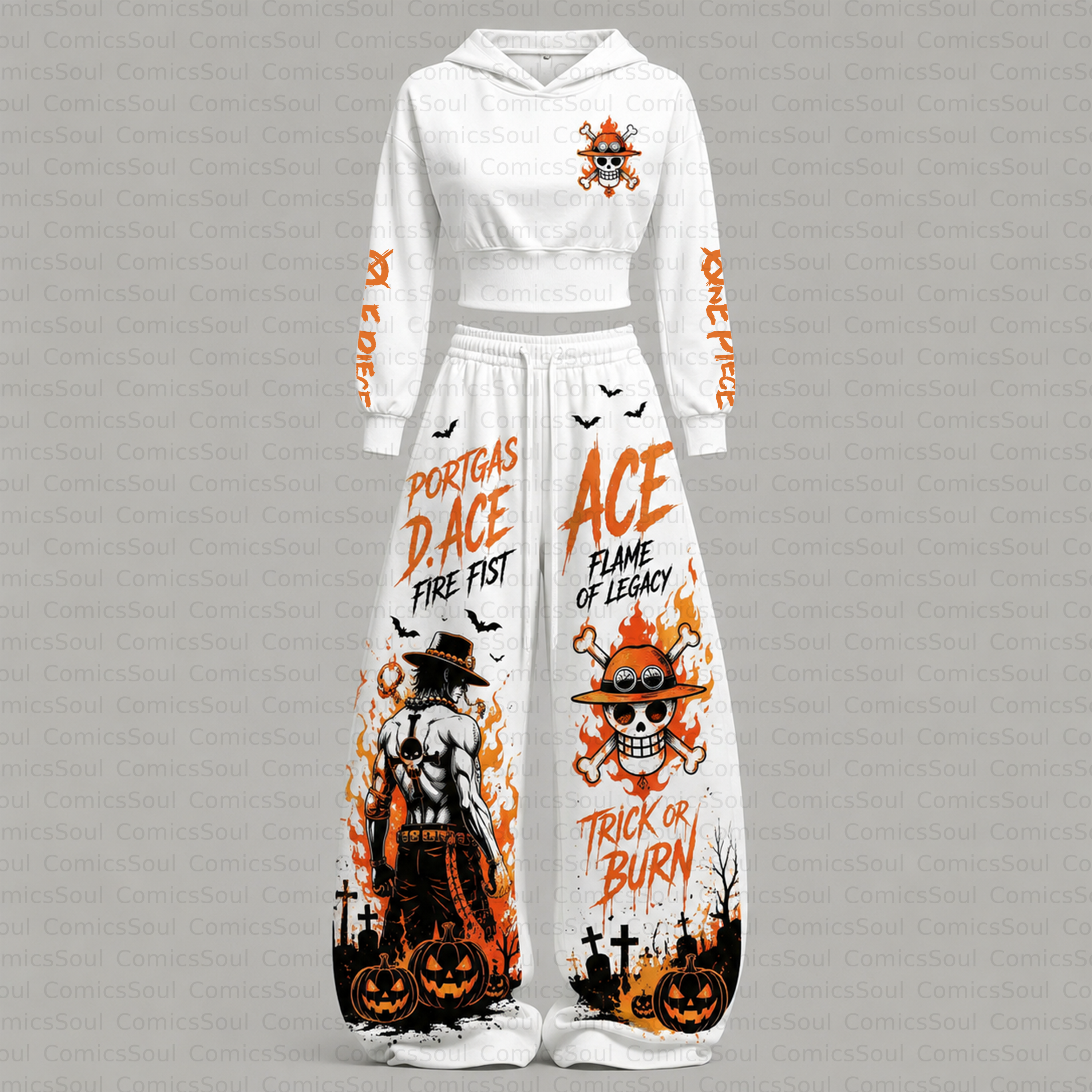 One Piece Halloween Theme Hoodie & Pants Two Piece Tracksuit Set 3051002 TeeThreads Sustain the Scene with Custom Apparel