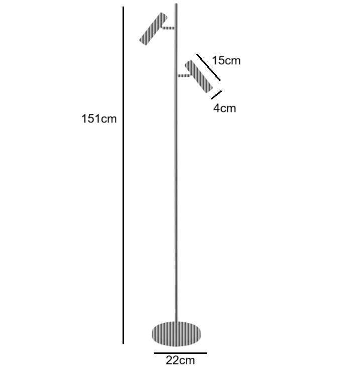 Freelight Freelight Vloerlamp Undici Zwart 2 Lichts Mini GU10