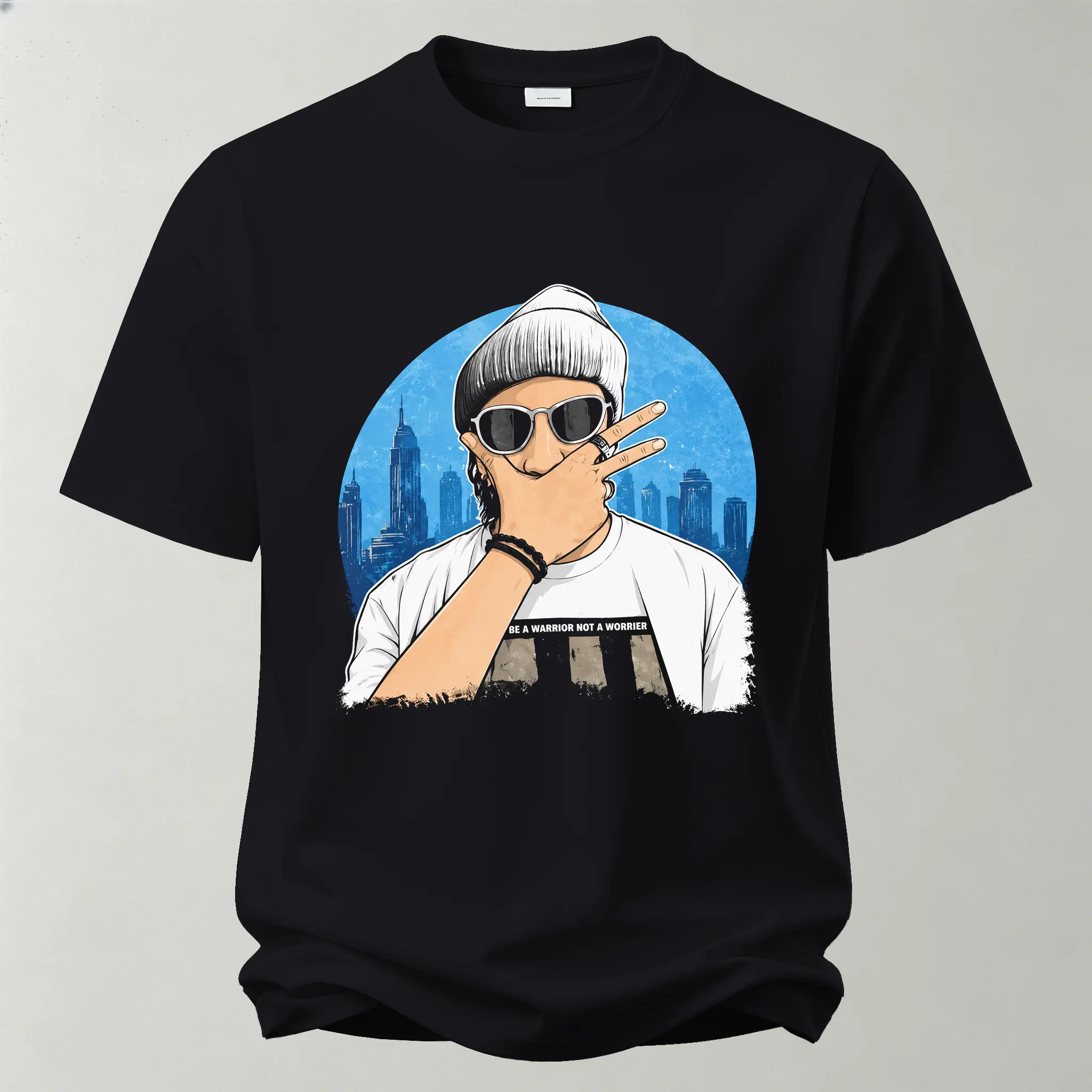 Hip Hop Street Culture Cartoon Character Printed Unisex Oversized T-shirt