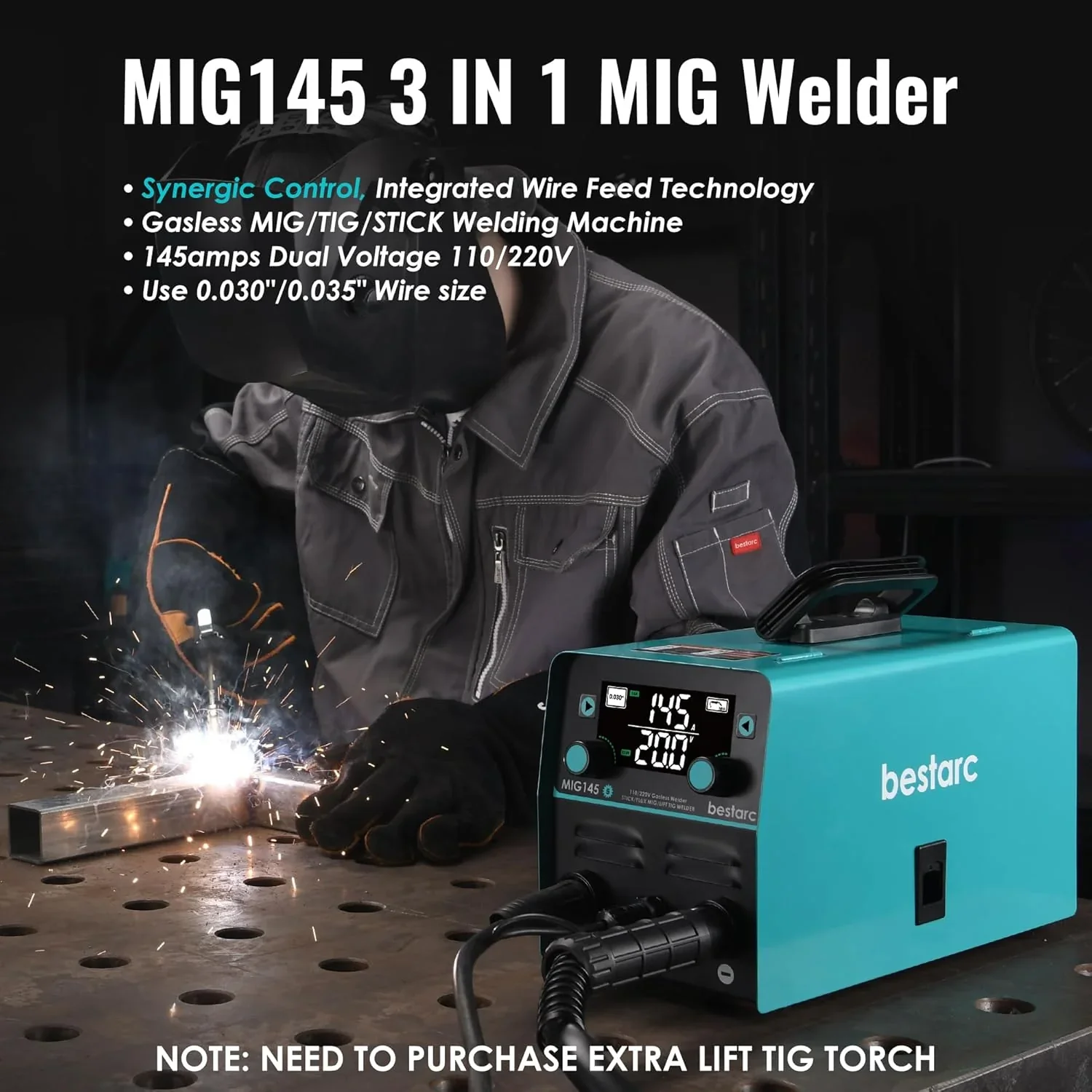 bestarc 145A 3-in-1 MIG Welder, 110V/220V - MIG145-9GEN-110/220V, MIG145-1122 - Image 5 bestarc 145A 3-in-1 MIG Welder, 110V/220V - MIG145-9GEN-110/220V, MIG145-1122 - Image 5