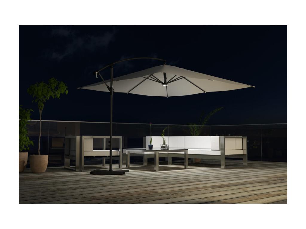 Decoratodo xcéntrico cuadrado con LED de 3x3 m crudo SOLENZARA