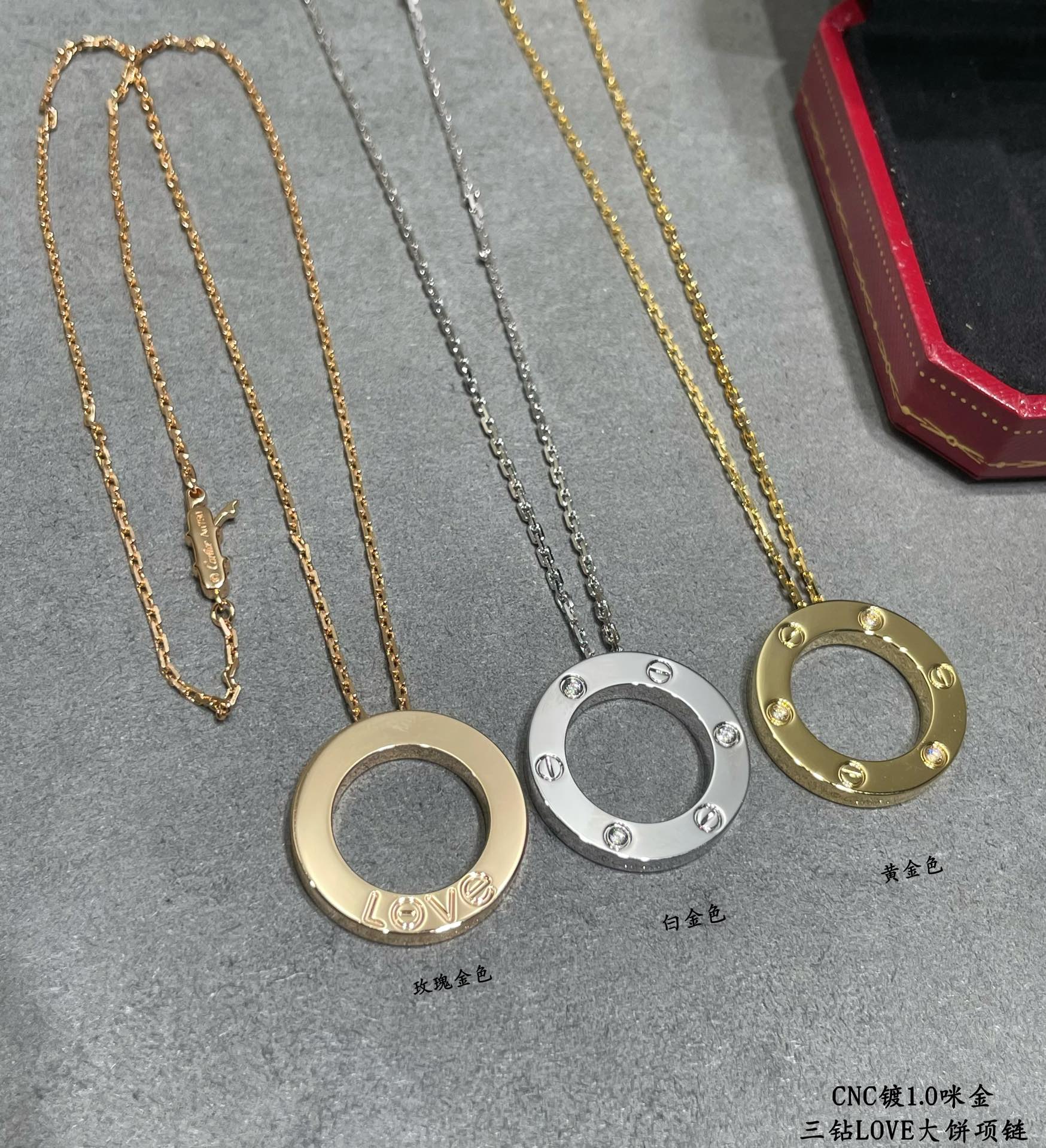 Cartier 3 Diamonds Paved Trinity Pendant Necklace - Original Replica Club