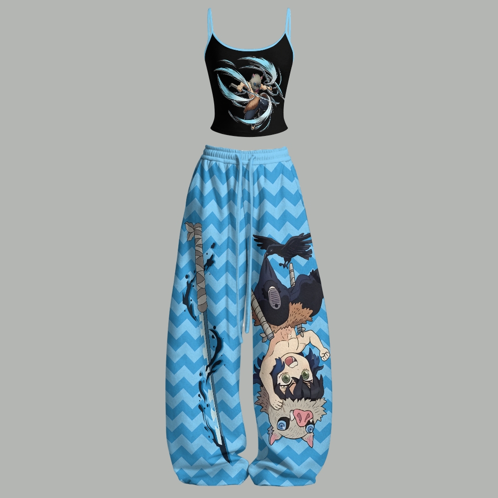 Demon Slayer Top & Elasticated Trousers Two-Piece Set