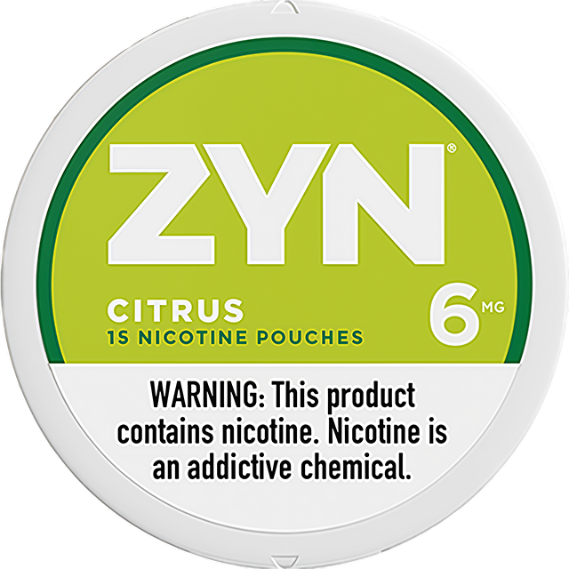 ZYN Citrus 6mg nicotine pouches — Mini Dry can with 15 normal-strength citrus pouches