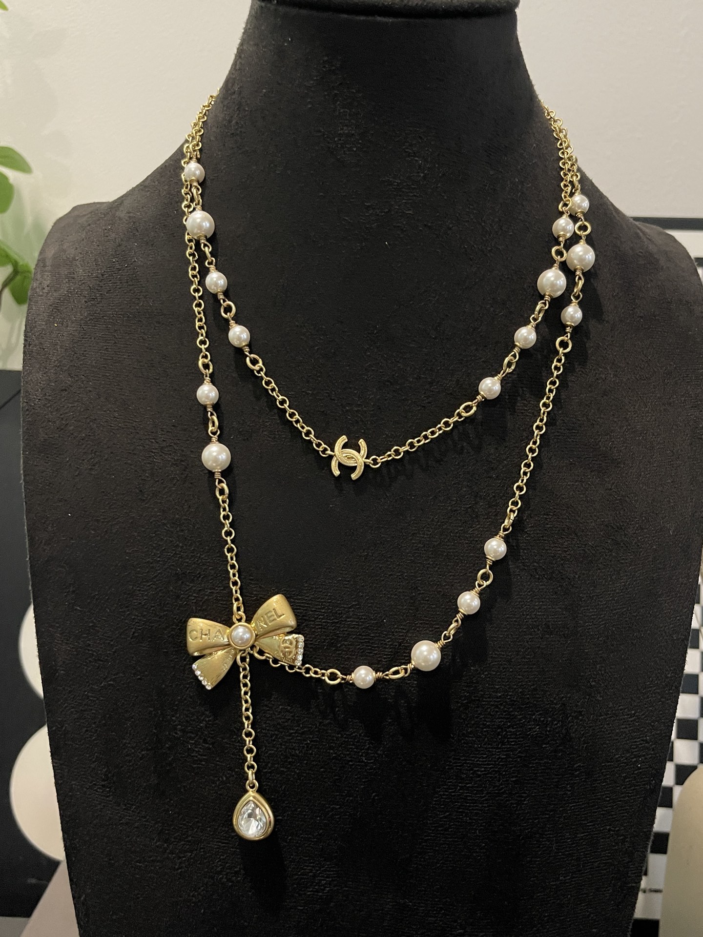 Chanel Bowknot Sweater Chain Foldable Double-Layer Long Necklace - Original Replica Club