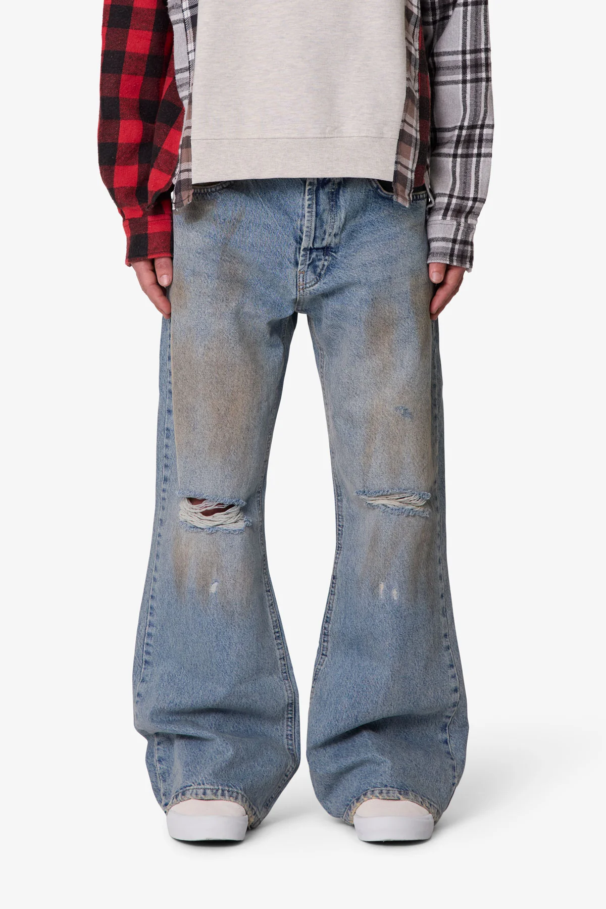 Stained Kick Flare Denim - Western Blue