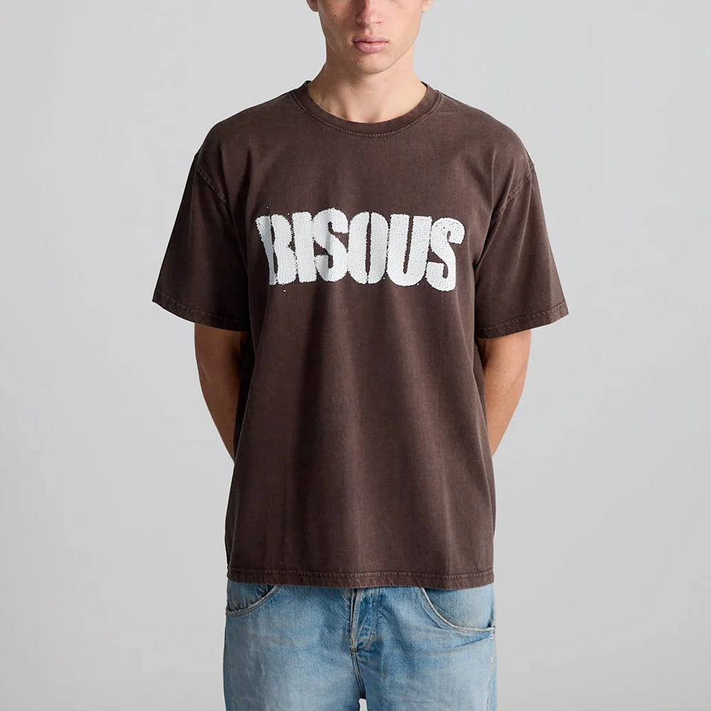 Bisous Skateboard - T-shirt Pochoir - Marron Washed
