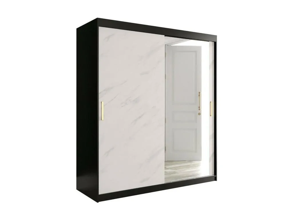 Armario Decoesp 261 Mármol blanco | Negro mate 200x180x62cm Número de estantes - 7.00 GILL98837