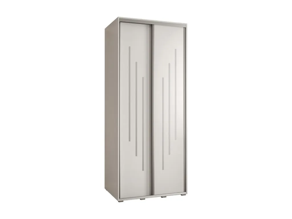 ARMARIO Jmmhogar 8 DE PUERTAS CORREDERAS 235.2/100/45 2 puertas (Blanco/Blanco/Plata)