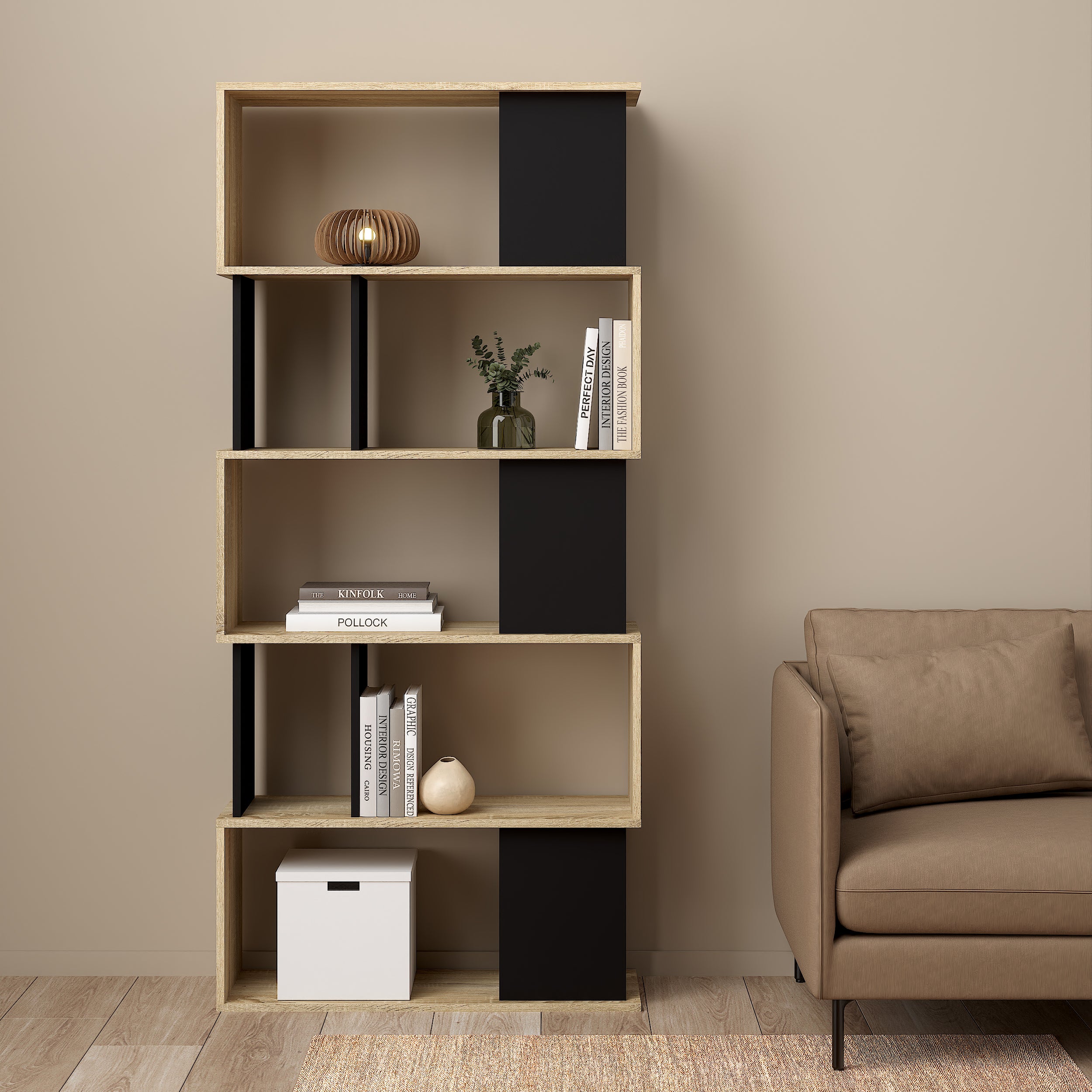 by fonQ basic Puzzle Boekenkast - Zwart