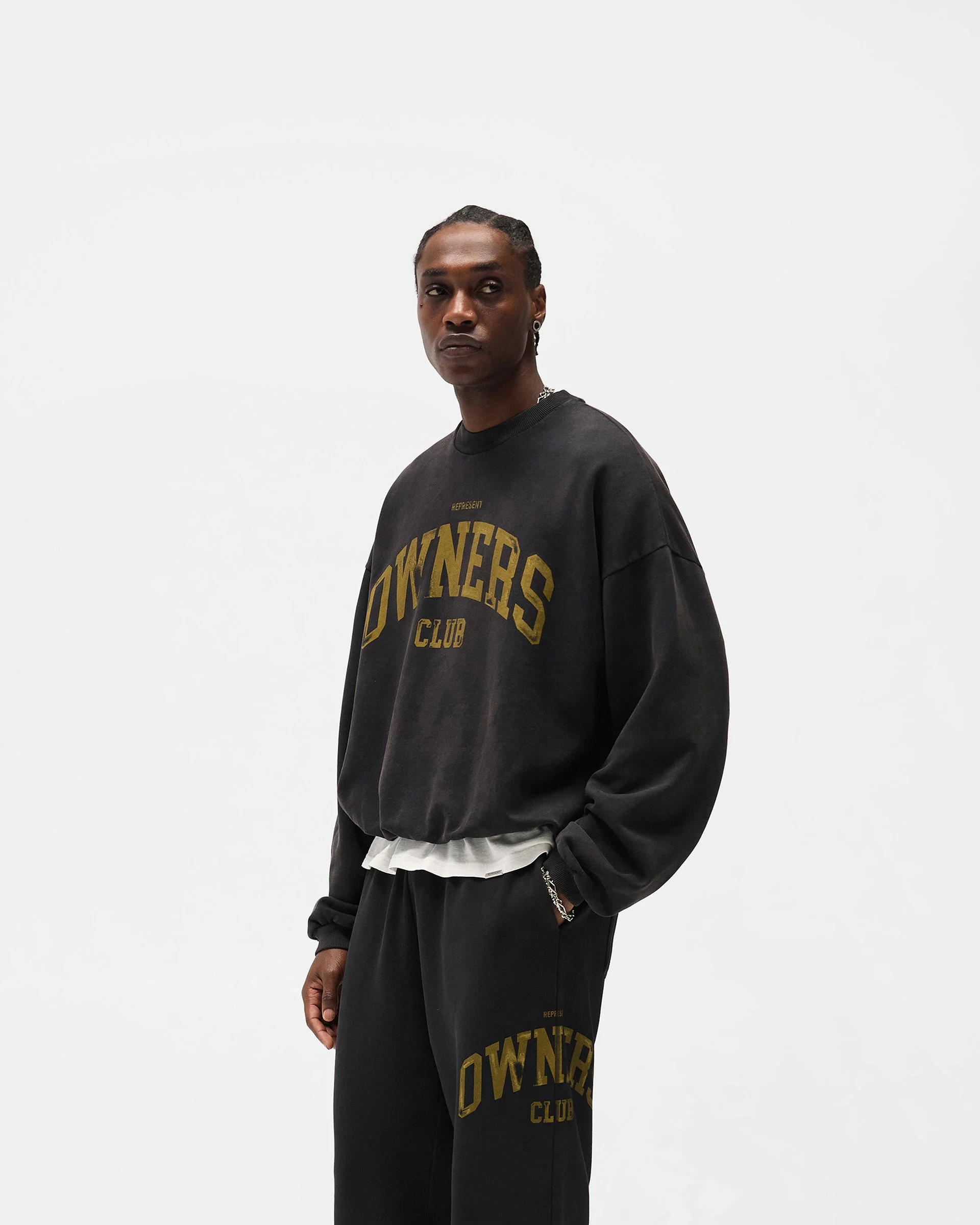 Represent Owners Club Sweater - Faded Black