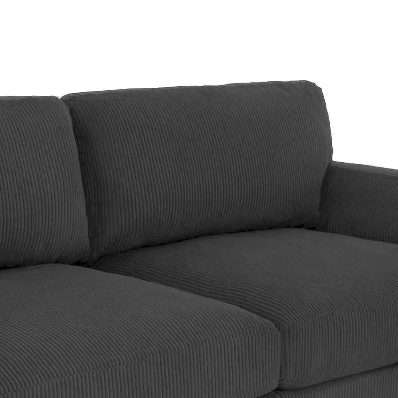 90-Inch Oversized Corduroy Sofa for Living Room with Reversible Cushions