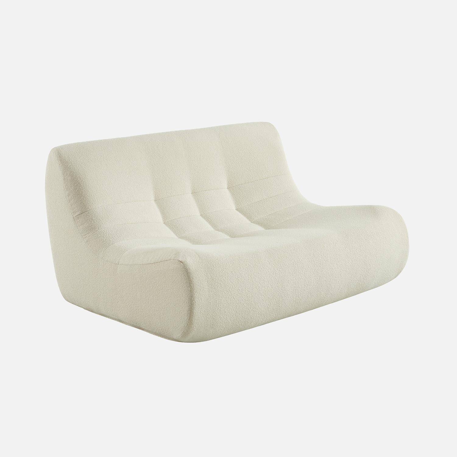 Sokol borreguito - Sofá esquinero modular con reposapiés de borreguito texturizada, 5 plazas