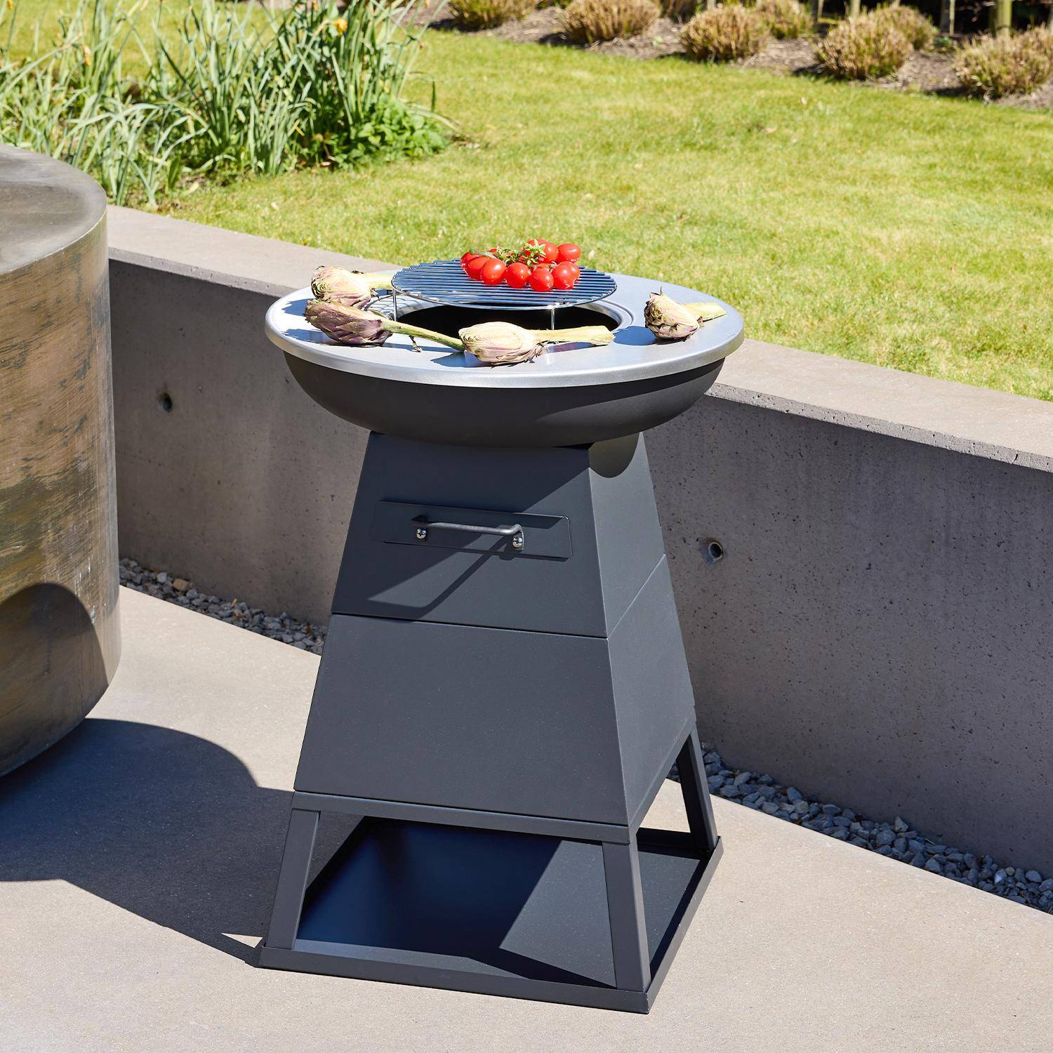 Izalco - Brasero barbacoa  con espacio de almacenamiento,  Ø59cm