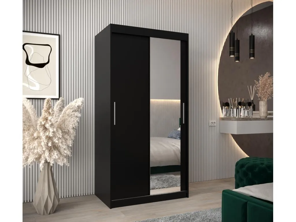 Armario Francomuebleses 2 de puertas correderas 200/100/62 2 puertas (negro/negro)