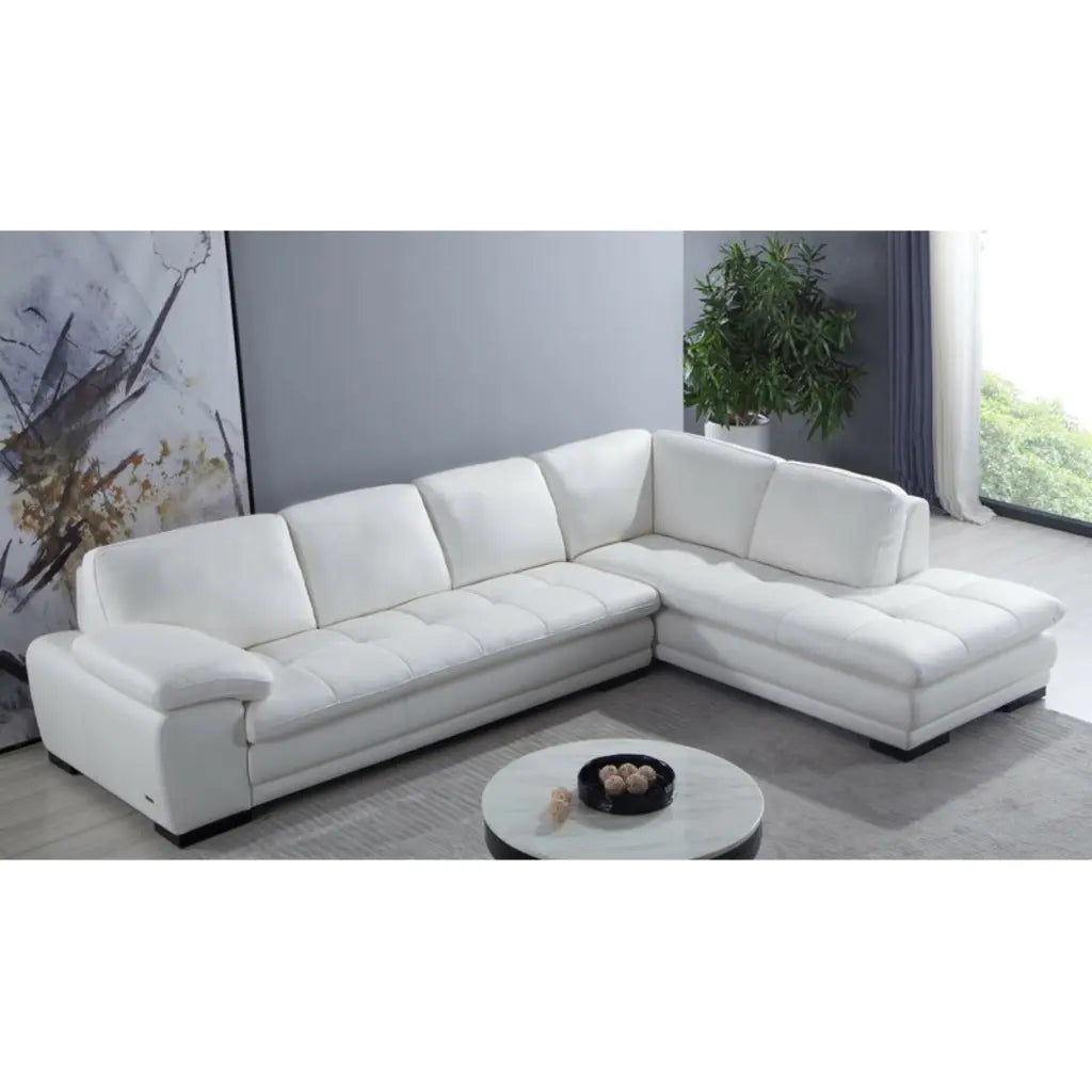 124' Wide Leather Match Sofa & Chaise