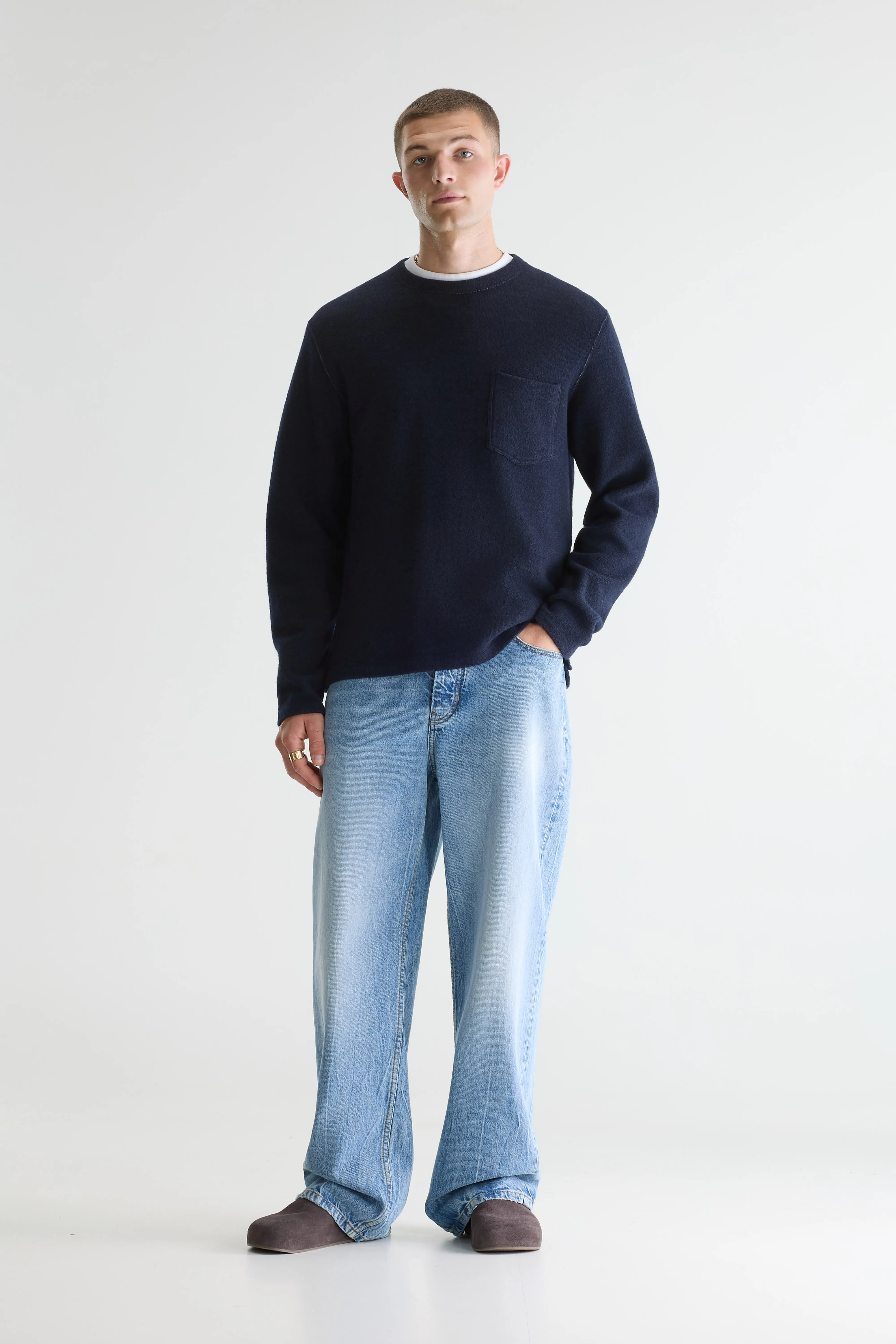 Bellerose Velo navy blue crewneck sweatshirt (251 / M / COMBO C)