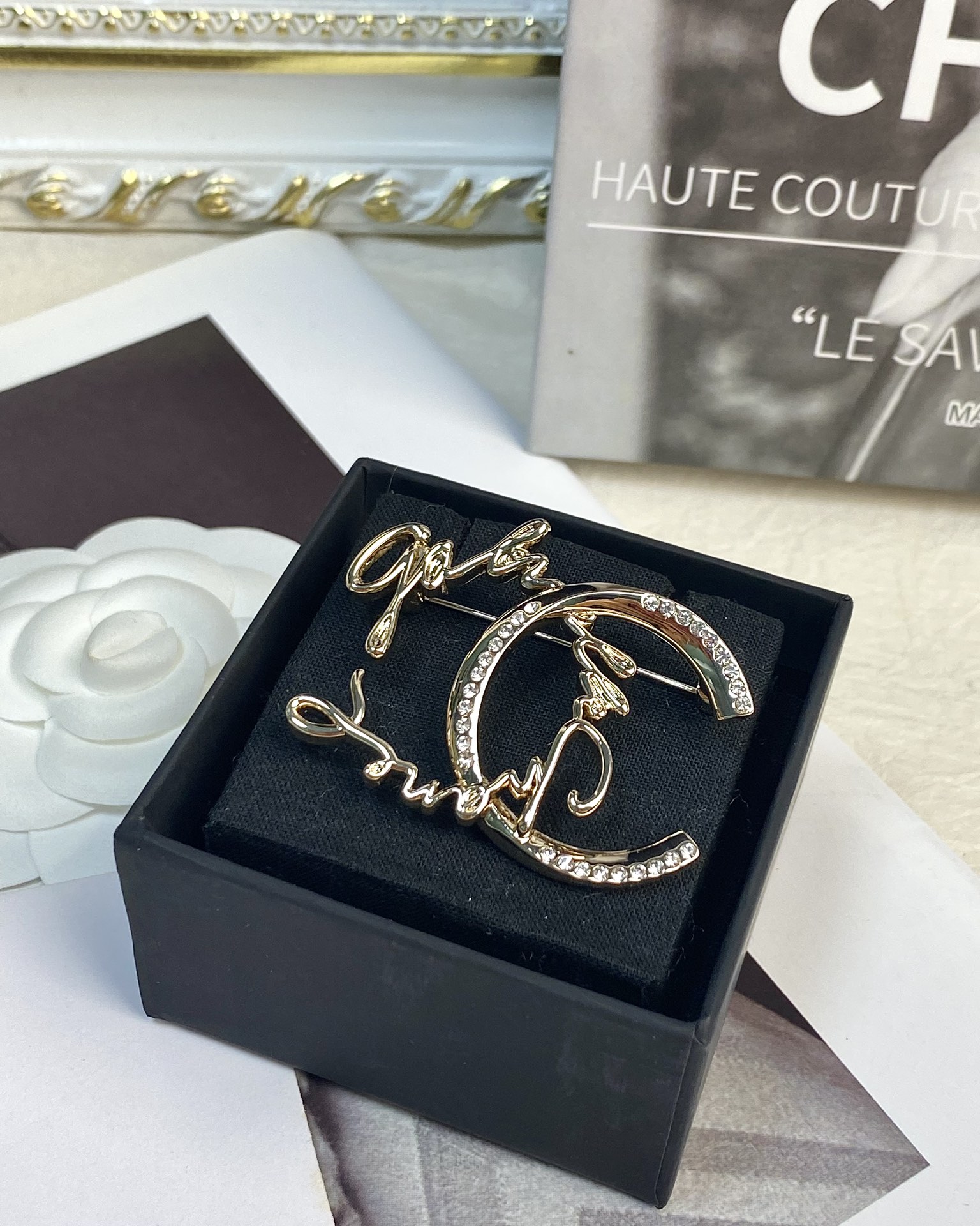 Chanel Monogram Half CC Brooch - Original Replica Club