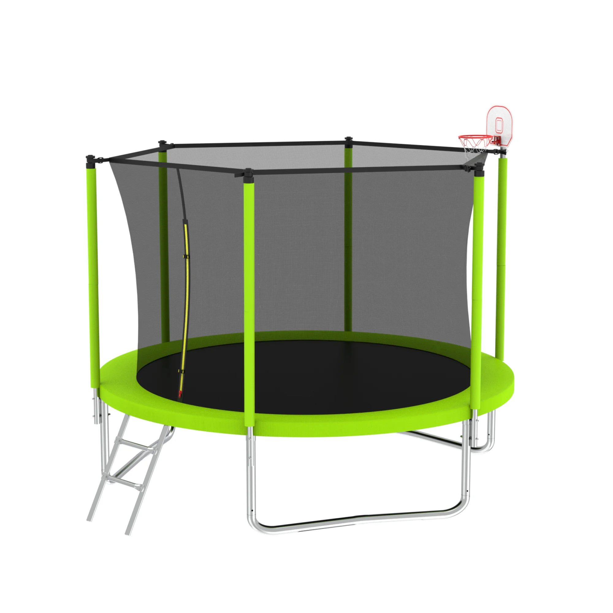 8FT Trampoline for Kids,Outdoor Trampoline with Basketball Hoop,Heavy-Duty Trampoline with Safety Enclosure Net,Blue - Image 21