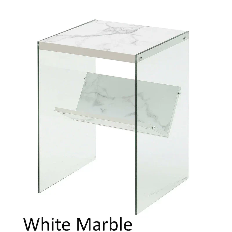 SoHo Glass End Table with Shelf by Convenience Concepts