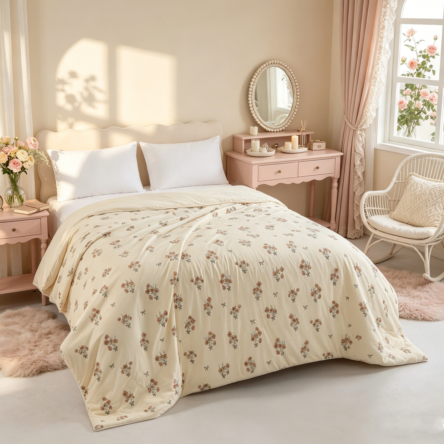Luxury Breathable Printed Cooling Quilt Luxury Microfiber Filling for Hotel Home Summer Use Bedding