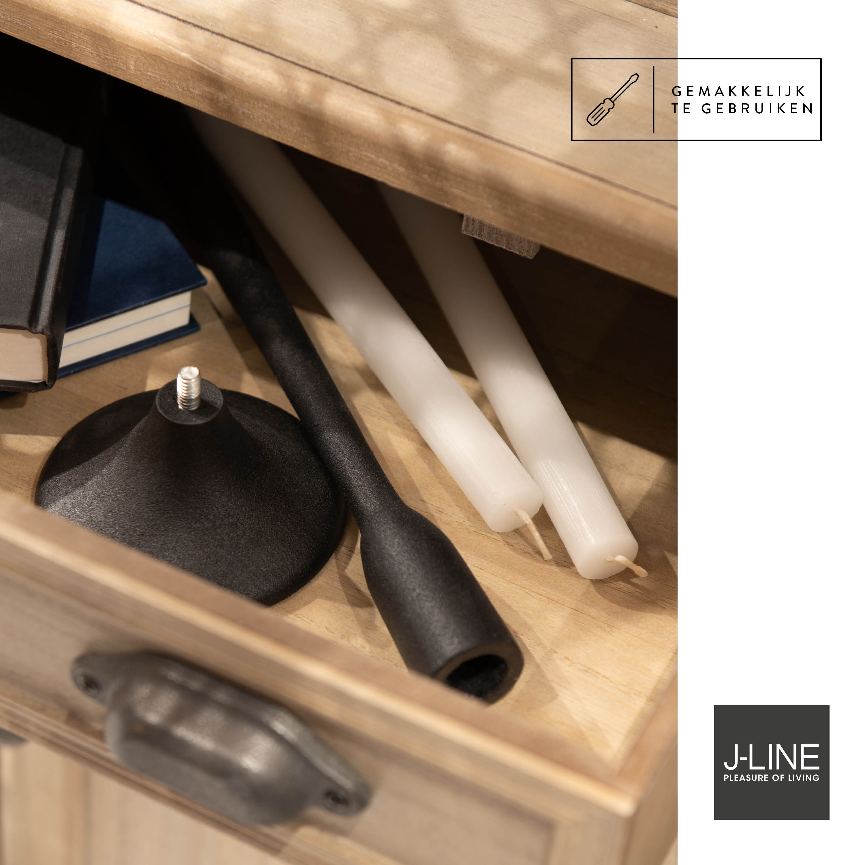 Kandelaar   Metaal   Zwart   10.5x10.5x (h)41 Cm