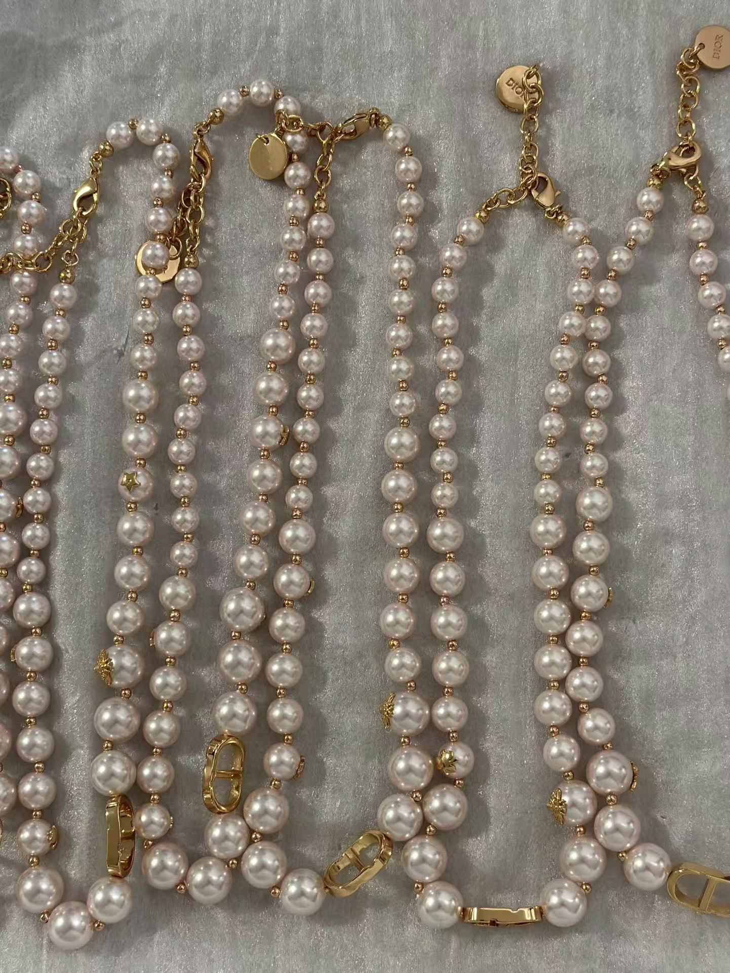 Dior Rose Gold- Finish Vintage Pearl Necklace - Original Replica Club