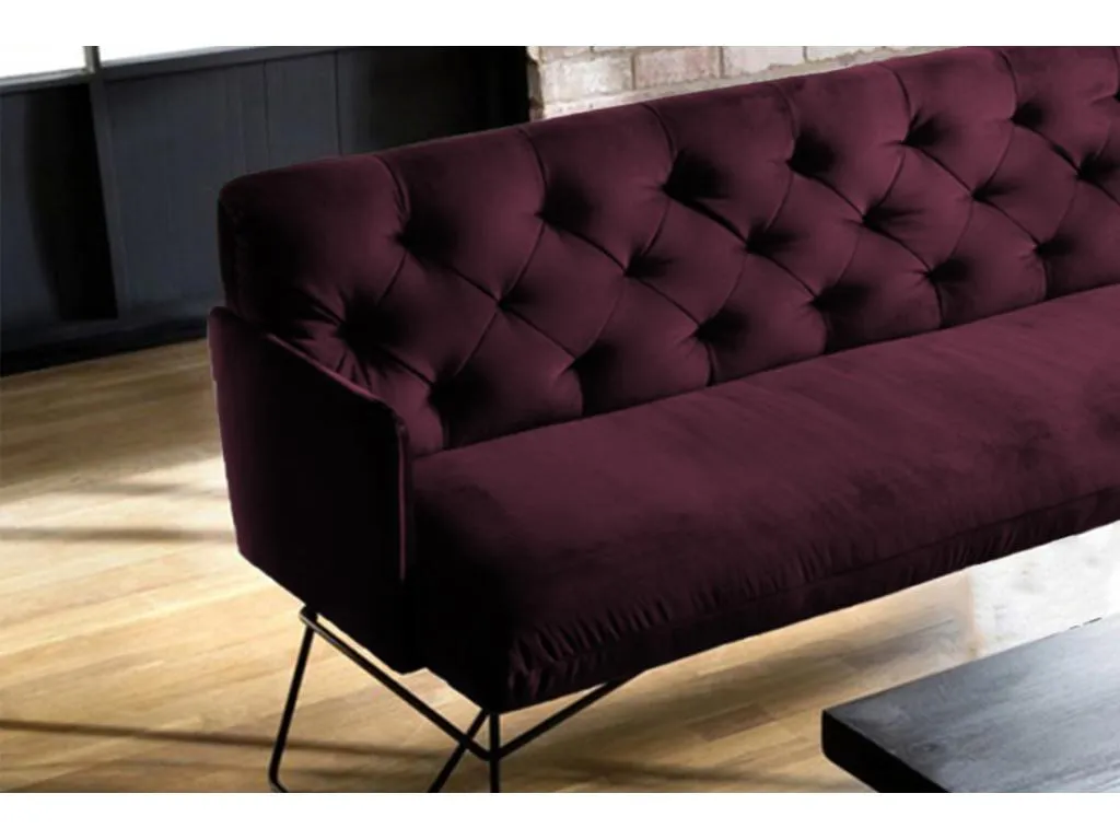 Banco Nidovia de terciopelo violeta diseño moderno teh3512677