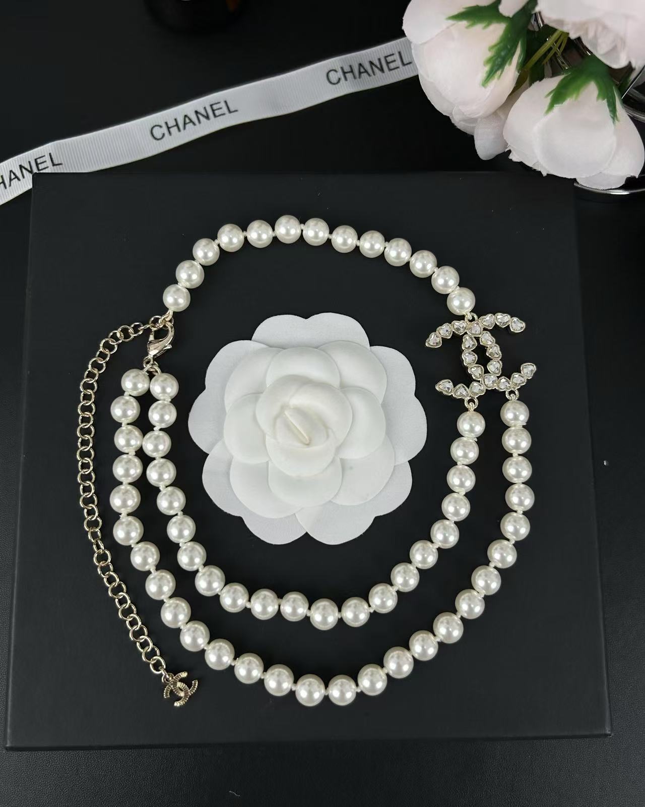 Chanel Elegant Two Layers Pearl Necklace - Original Replica Club