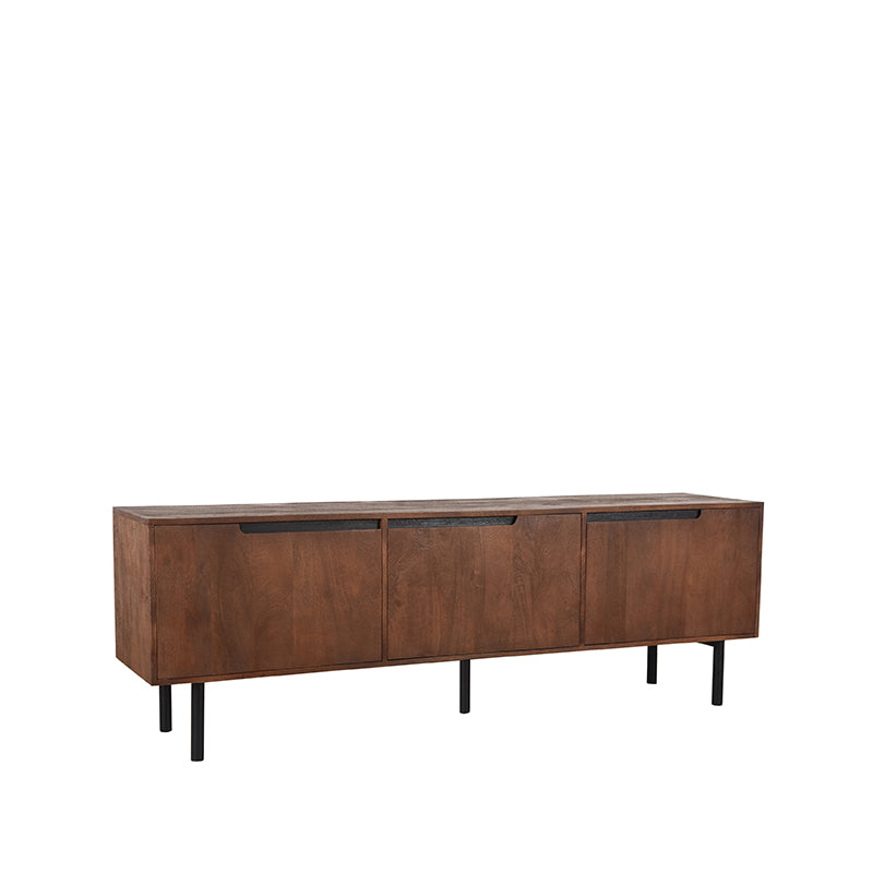 LABEL51 - Tv-Meubel Rio 180 cm - Espresso Mangohout - Zwart Metaal