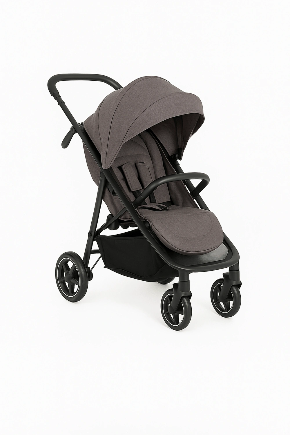 Cochecito de bebé, carrito compacto con respaldo ajustable en 4 posiciones y capota amplia, hasta 22 kg, arnés de seguridad, color marrón oscuro, apto para 0 - 48 meses
